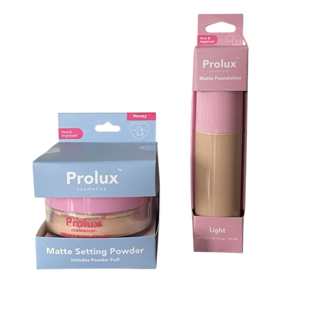 NEW Prolux Light Shade Matte Foundation & Honey Shade Setting Powder Bundle